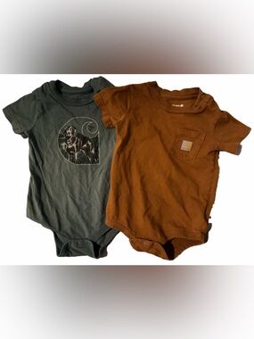 Carhartt Orange Pocket Baby Bodysuit with Logo Patch